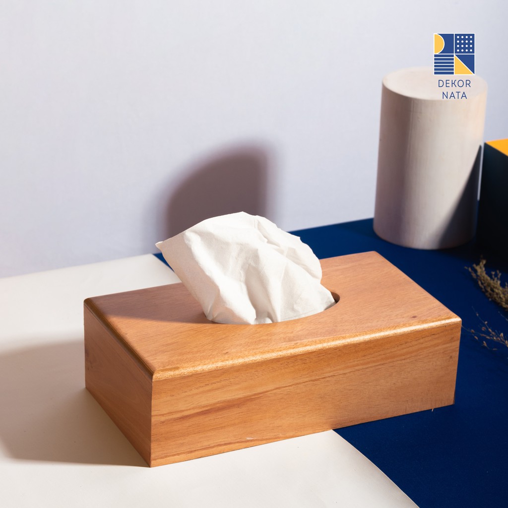 Dekornata Natural Rectangular Tissue Box Kotak  Tisu Kayu  