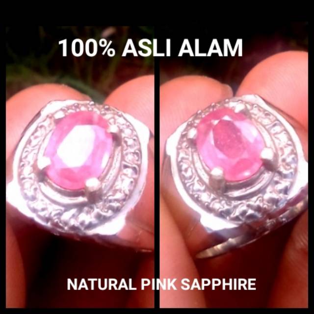 DISKON Batu Safir Natural Pink Sapphire  100% Asli Alam Kilau Tajam Super Mulus Berkwalitas