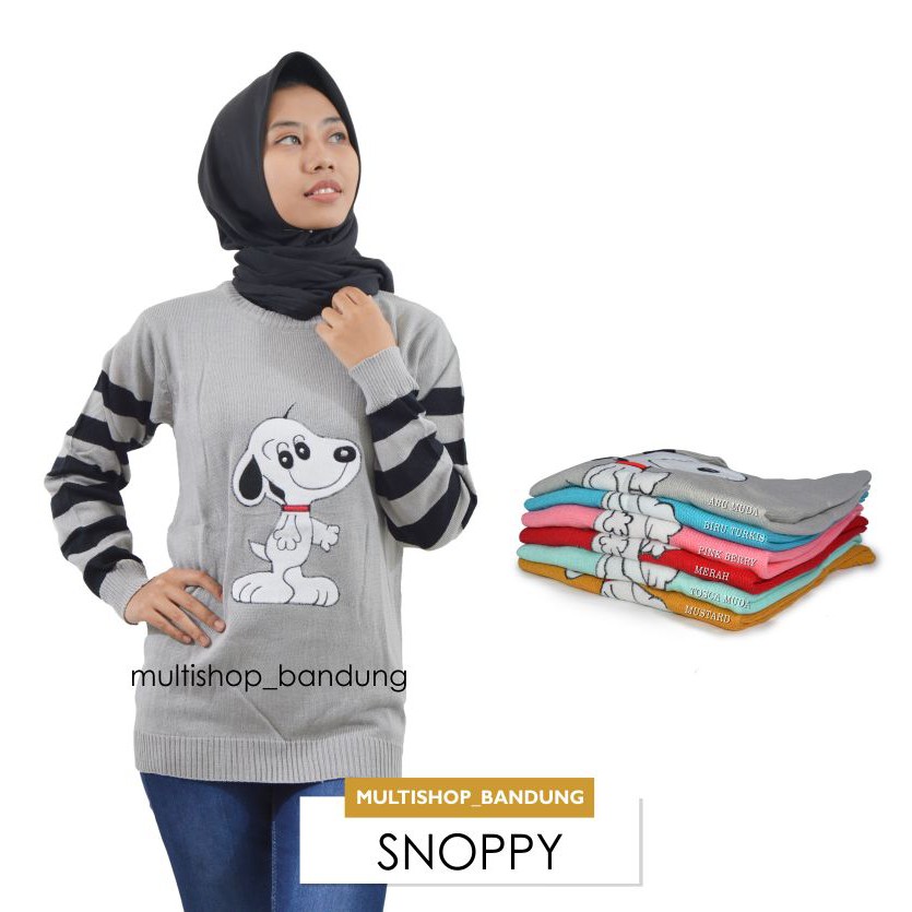 SWEATER SNOOPY RAJUT  baju  rajut  sweater rajut  