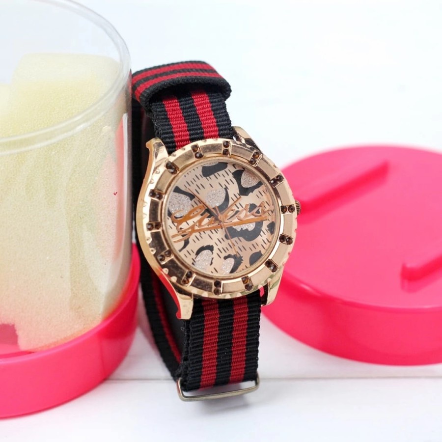 Jam Tangan Wanita Guess Analog Tali kanvas