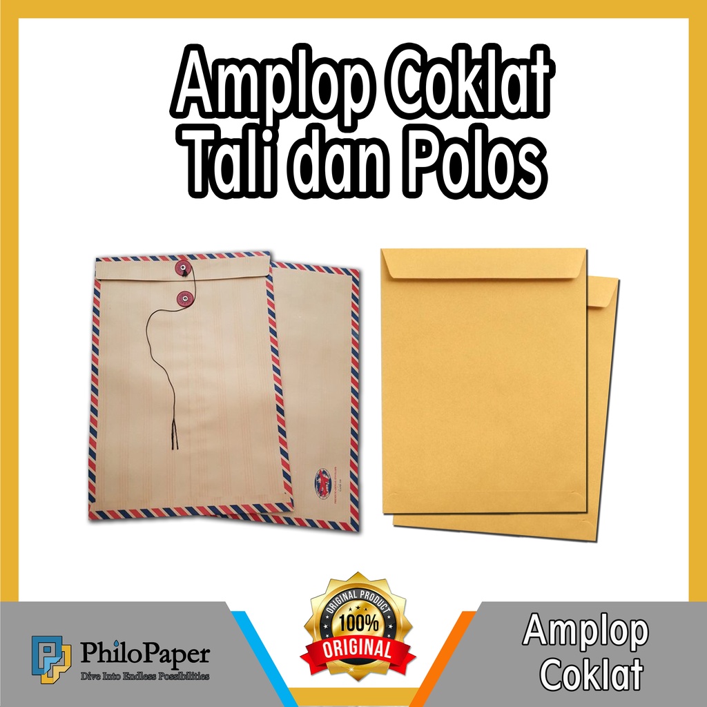

ATK ~ AMPLOP COKLAT F4 FOLIO / AMPLOP MAP F4 TALI / AMPLOP KABINET