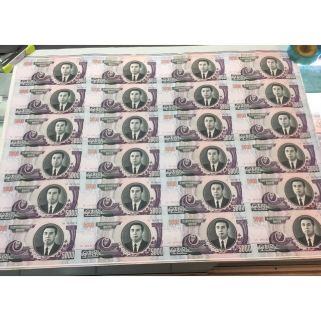 PLANO KORUT UANG KOREA UTARA PC 5000 WON ISI 24