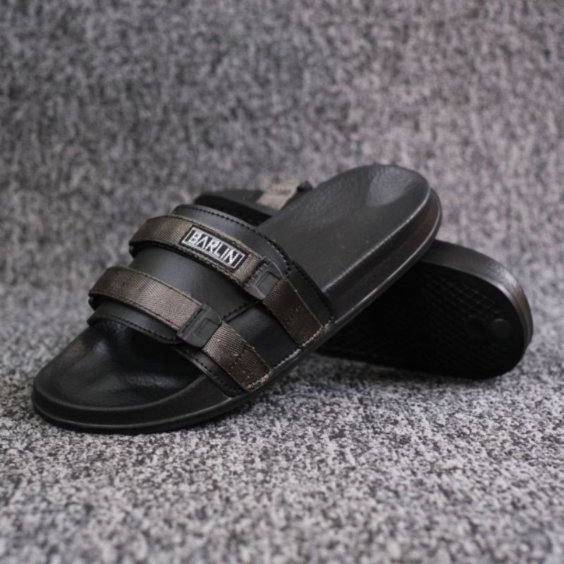 Estunice Sandal Slop Pria Slip On 001  Hitam