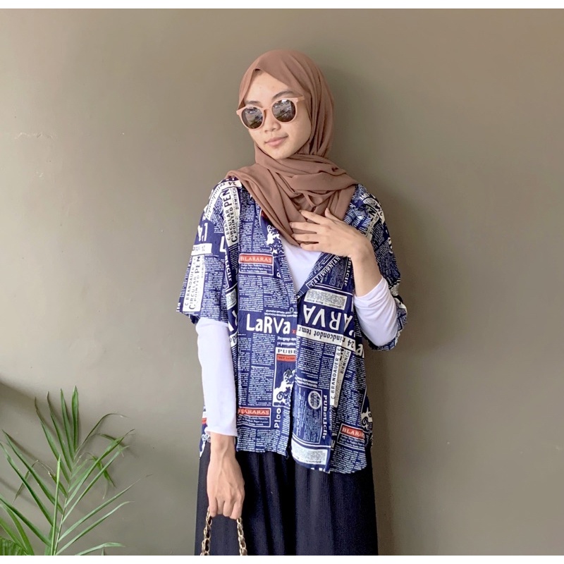 KEMEJA RAYON MOTIF // BONAMI PATTERN SHIRT // KEMEJA RAYON LENGAN PENDEK