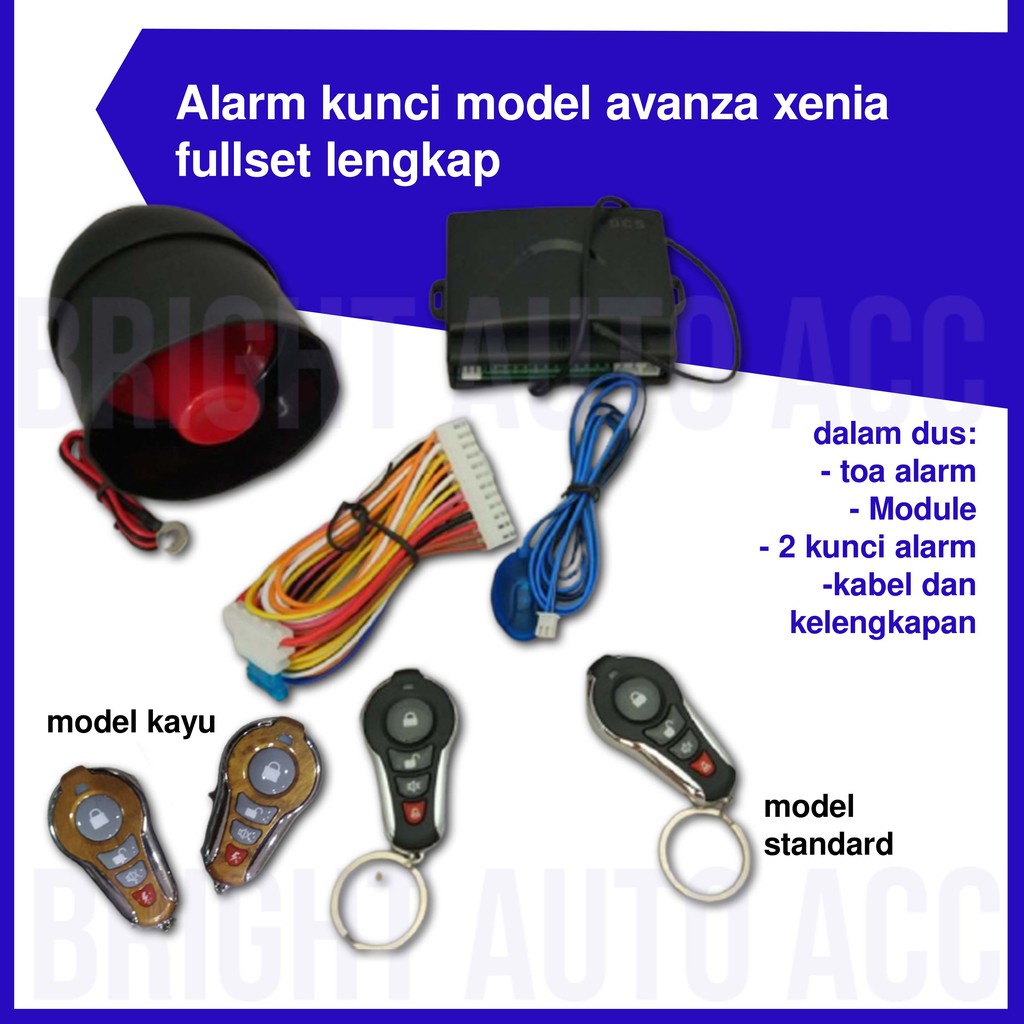 Alarm Mobil Universal Model Kunci AVANZA XENIA FULLSET