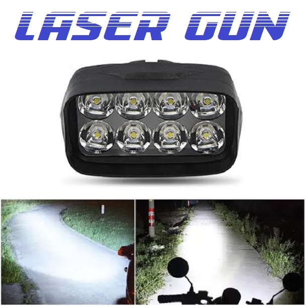 Lampu LED Laser Gun Bar Tembak Sorot CREE Motor 8 Titik Mata 8W 8Watt 8 W Watt Mobil motor