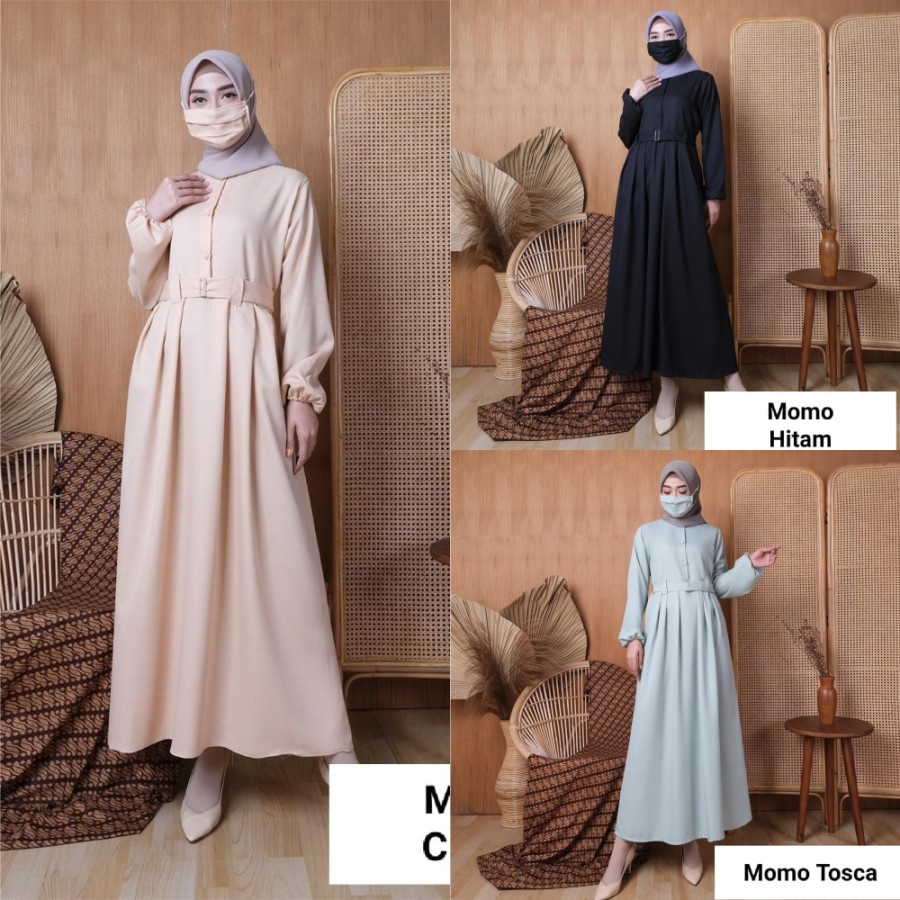 baju muslim gamis wanita polos terbaru MD8 putih dewasa Gamis syar'i gracella full cerut Cewek R2P9