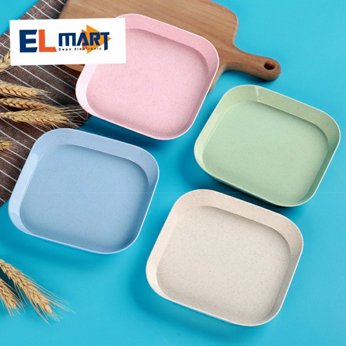 Piring Makan Kecil Lepek Kotak Wheat Straw Jerami Wadah Snack PRG01