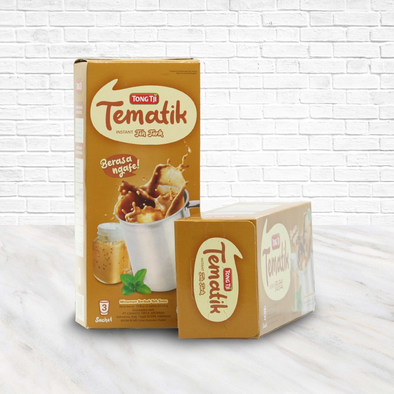 Tong Tji Bundling Tematik Teh Tarik 3 pack Gratis Gelas*