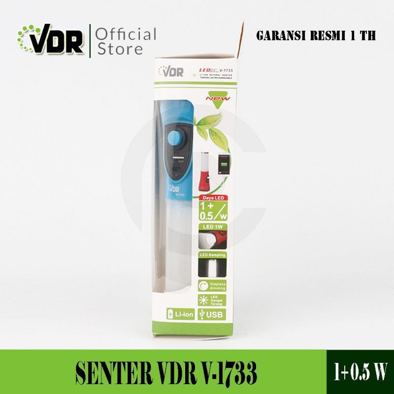 Senter VDR V-1733 &amp; V-1719 LED electric torch multifungsi ORIGINAL TERMURAH