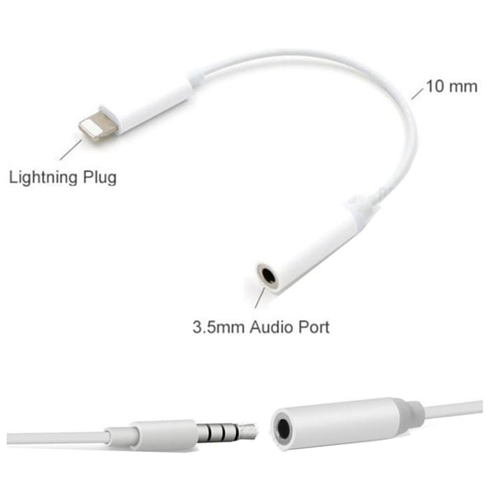 CONVERTER AUDIO LIGHTNING TO HEADPHONE JACK FOR IOS PHONE TERBARU ORIGINAL 100%