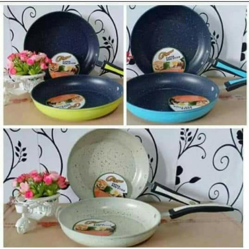 TEFLON CALYPSO WARNA 20CM 22CM 24CM FRY PAN WAJAN ANTI LENGKET