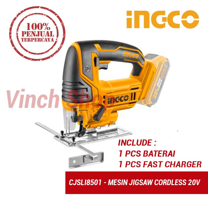 GERGAJI JIGSAW JIG SAW CORDLESS BATERAI / MESIN GERGAJI TANGAN KAYU TRIPLEK CORDLESS INGCO