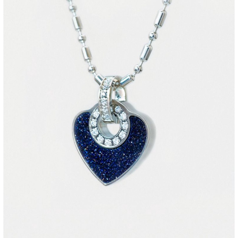 Original Kalung MCI Millionaire Pendant Biocarbon Heart Blue Kalung Kesehatan