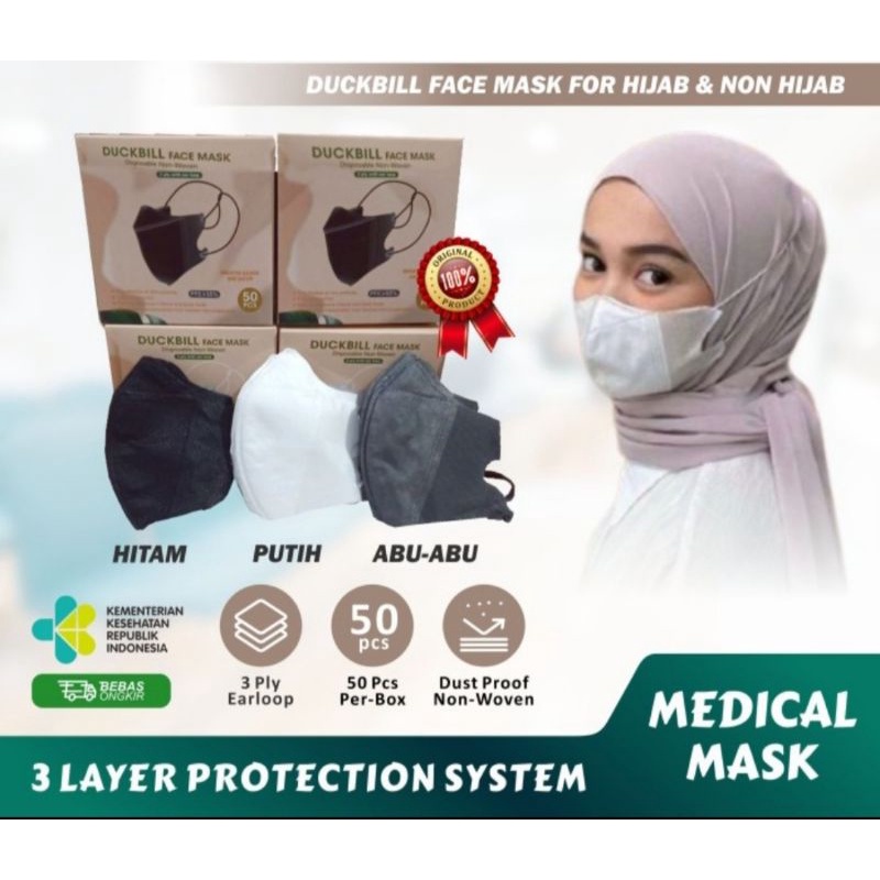 masker duckbill hijab 50pcs