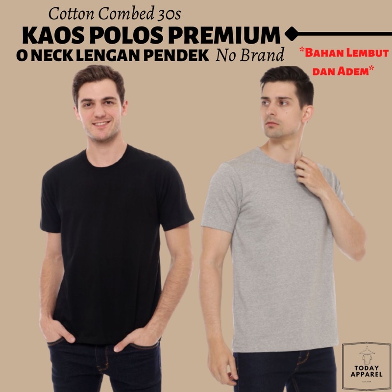 Kaos Polos Pria Lengan Pendek Cotton Combed 30s/Baju Polos Lengan Pendek Pria/Kaos Pria Soft Cotton/