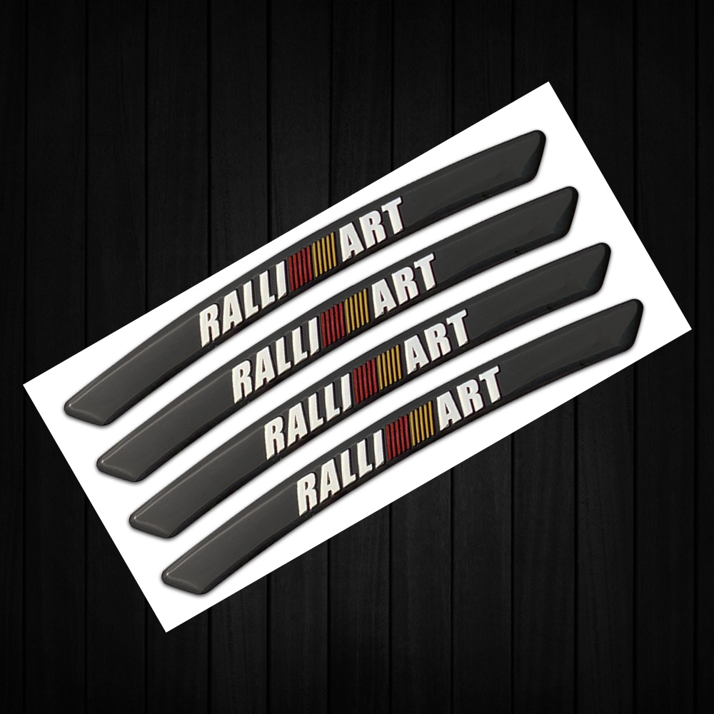 Ralli ART 4Pcs Stiker Dekorasi Roda Mobil Bahan Aluminum