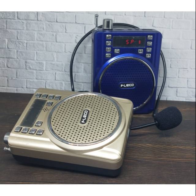 Speaker aktif Pinggang mic MP3 + Radio tour guide presentasi Fleco F552