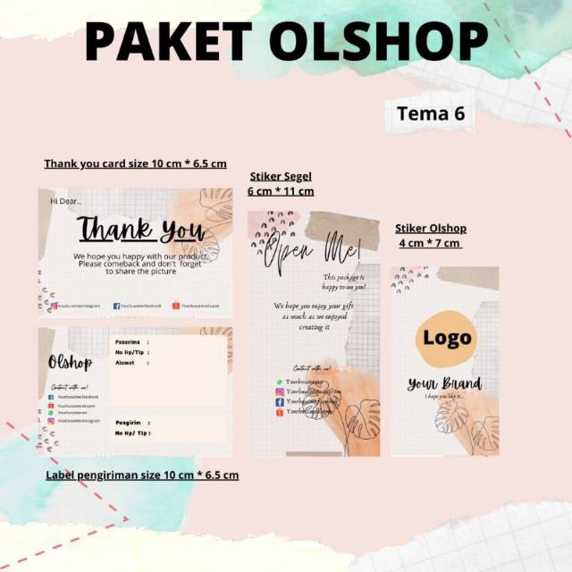 

Paket Packing Olshop Paket Stiker Label Pengiriman Thank You Card Segel Stiker Stiker Olshop P2
