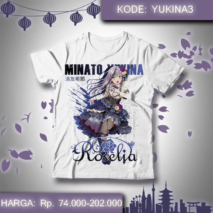 Baju Kaos Anime Bang Dream - Roselia Minato Yukina 3