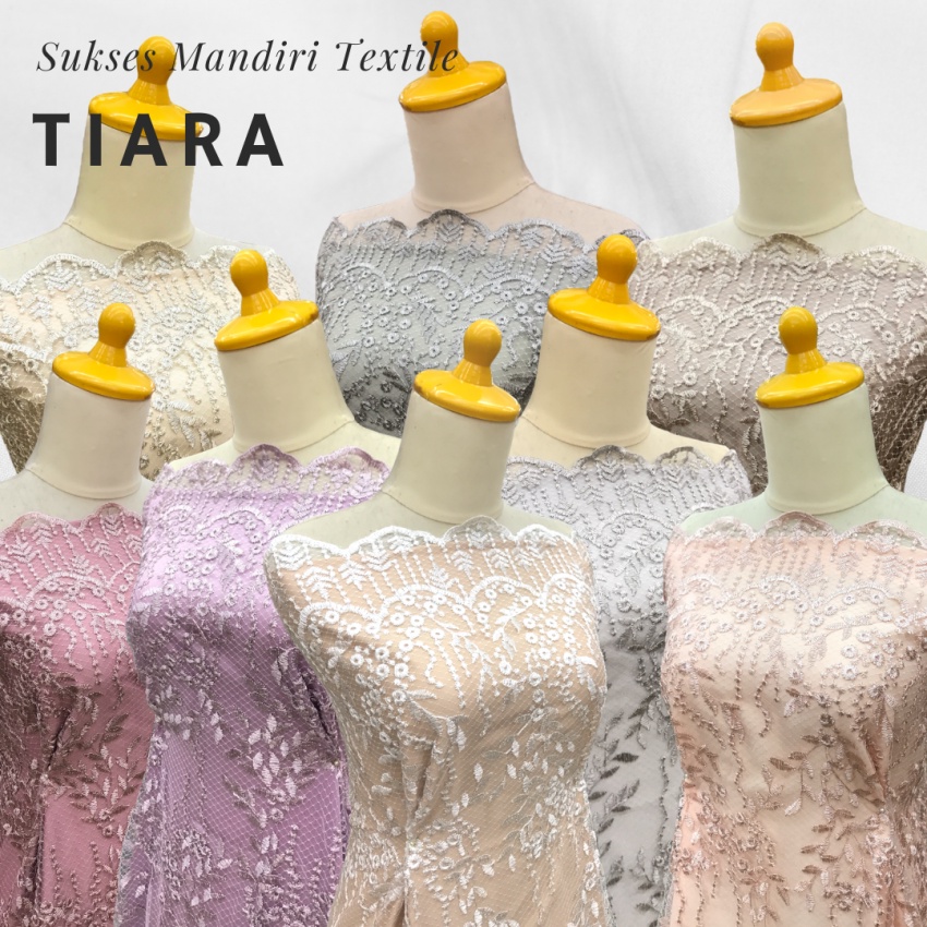 [TIARA] Brokat Brukat Tile Premium Mewah Warna Lilac Ungu | Harga ½ meter = 50 cm (Bahan Dress Bride