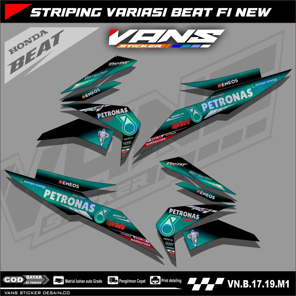 Striping Beat Fi Esp,beat street,Beat Fi New 2016 2017 2018 2019 bahan hologram pelangi,chrome-Stick