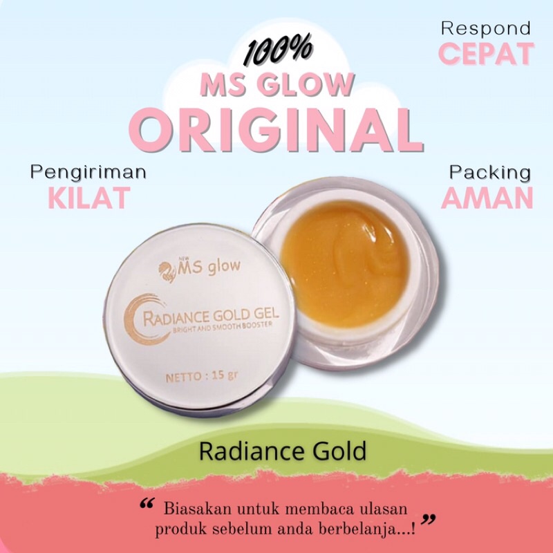 MS GLOW RADIANCE GOLD GEL/ skincare foundation pelembab pemutih wajah moisturizing pore TJ.BL.C.21