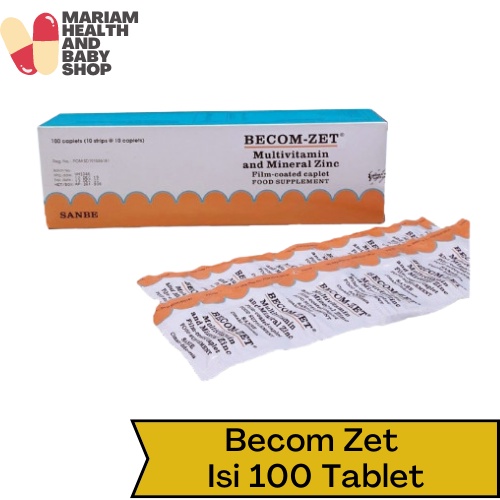 Becom Zet 750 mg Box Isi 100 Kaplet - Vitamin / Multivitamin