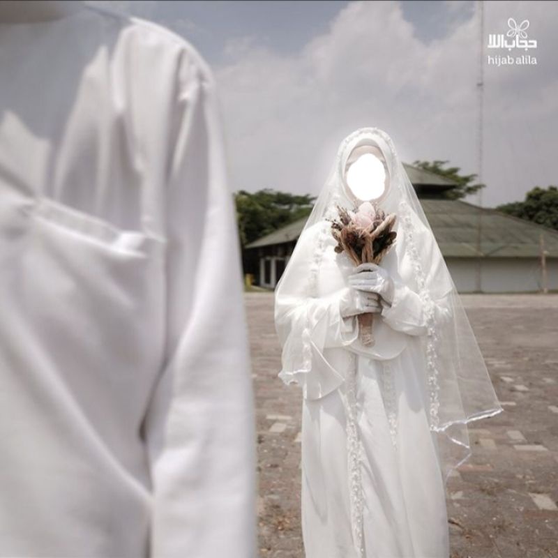 PRELOVED Baju Pengantin Syari Set Gamis Akad Nikah by Hijab Alila BONUS masker