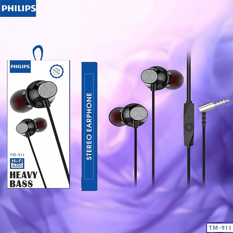 HEADSET - EARPHONE - HANDSFREE PHILIPS TM911 - TM912 - TM913 - TM914 - TM915 - TM916 - EXTRABASS JERNIH PACKINGAN IMPOR