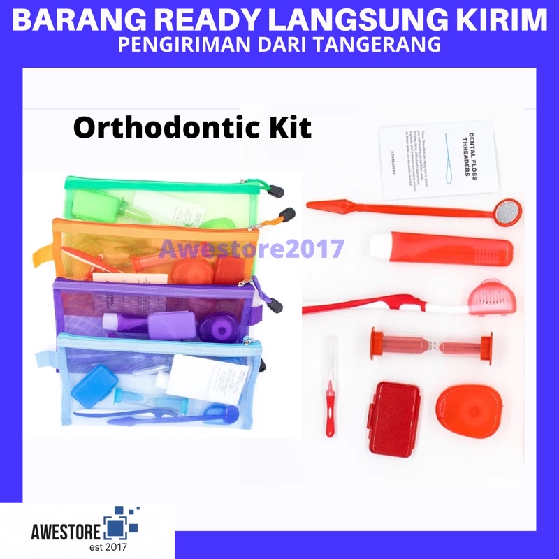 Orthodontic Kit Sikat Gigi Ortho Behel Kawat Dental Wax 1 Set Floss