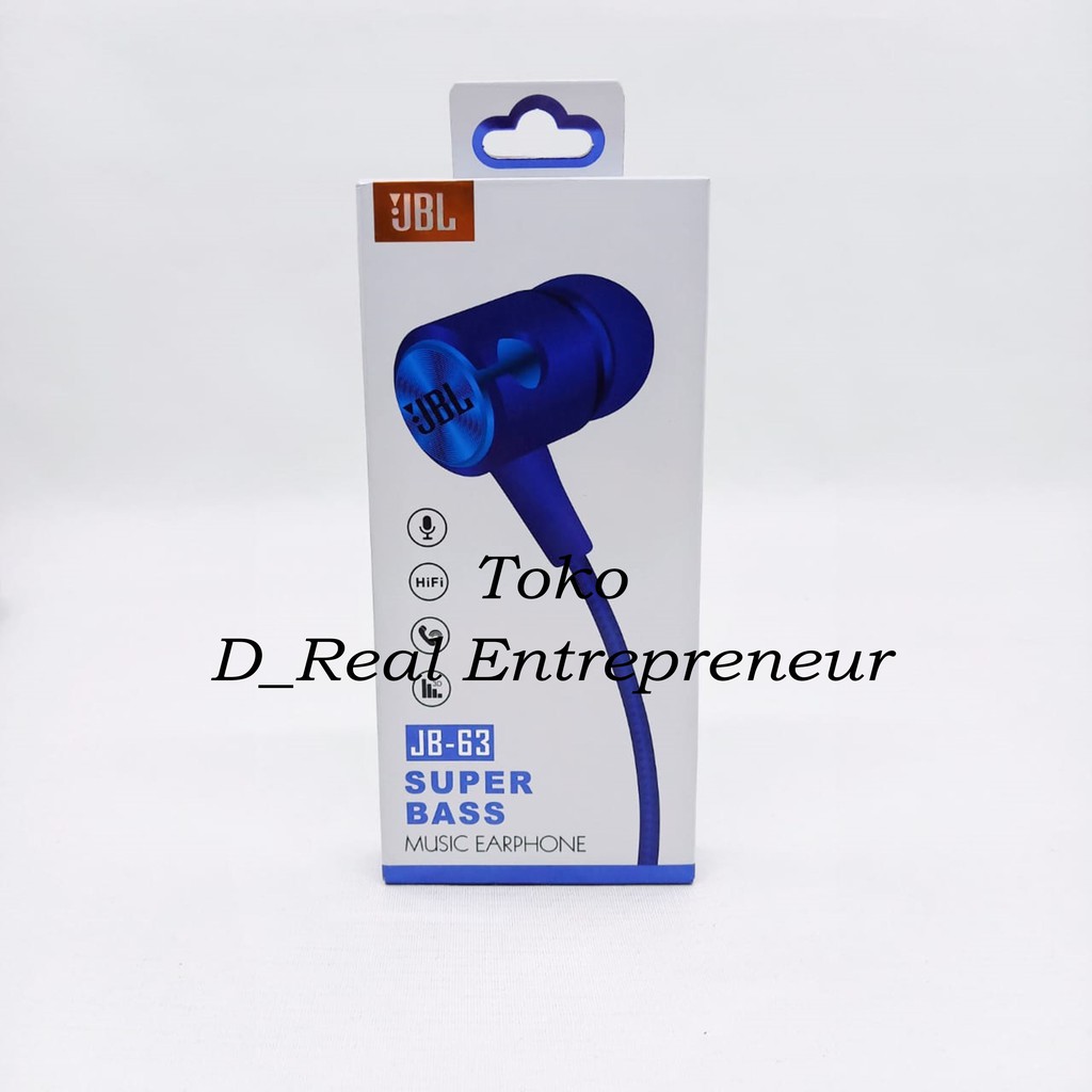 Headset JB63 / PM06 Universal Earphone Bass (musik + telepon}