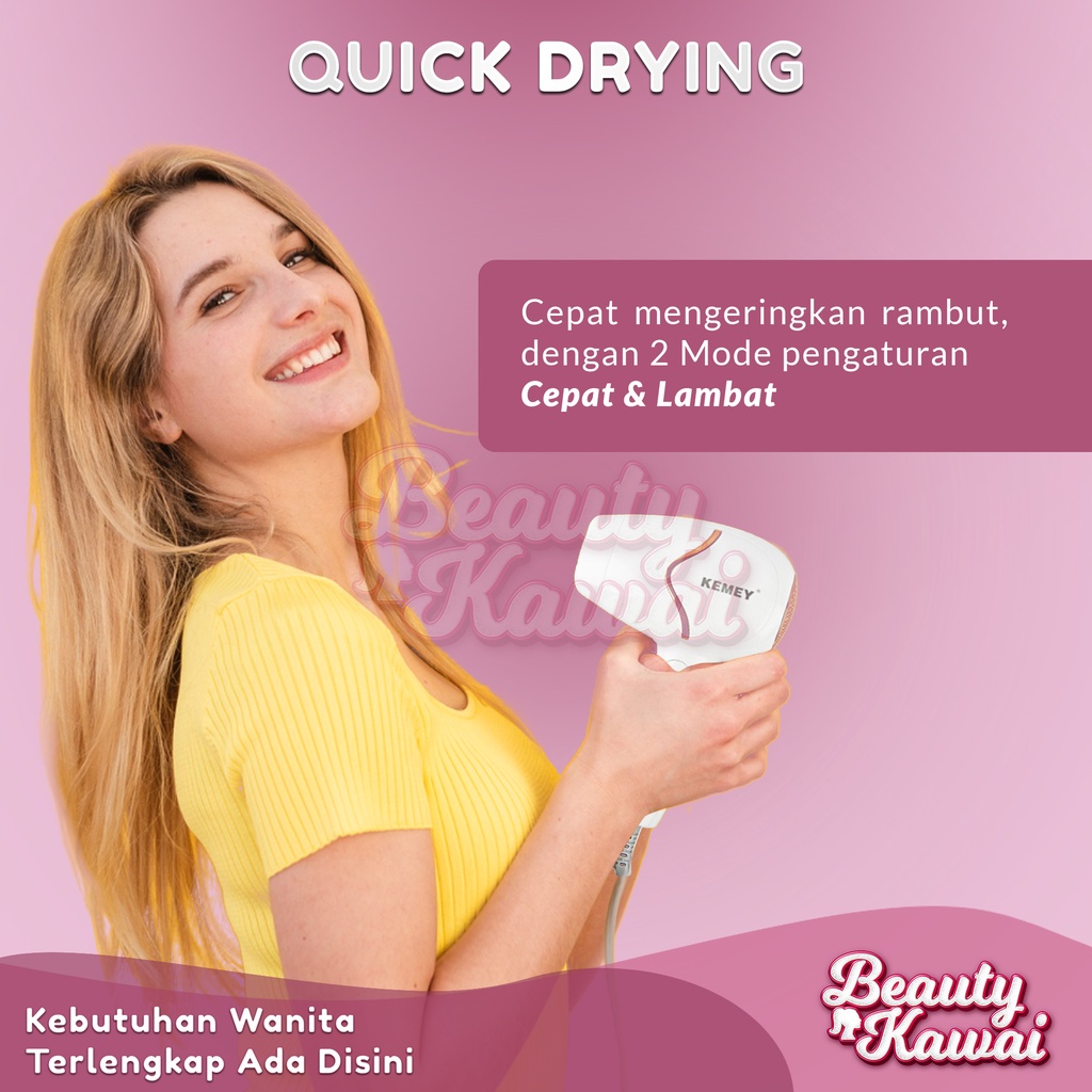 Hair Dryer Rambut Wanita Kemei KM-6839 Hair Care 1800 W
