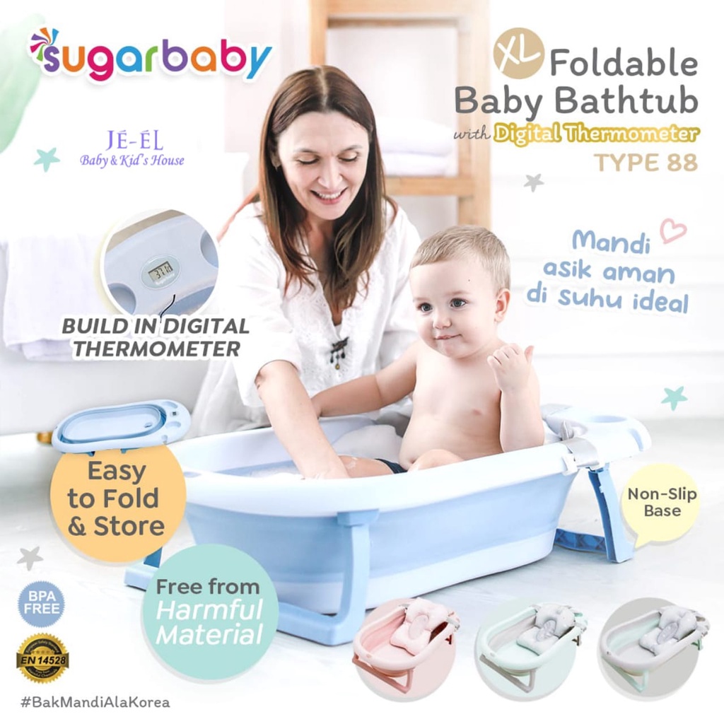 Sugar Baby Bath Tub XL dengan layar termometer F88/ Sugarbaby Bathtub Bak mandi lipat