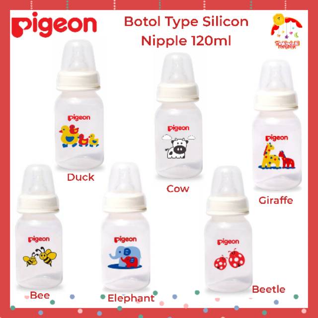 Pigeon Botol Type SIlicon Nipple 120ml Motif