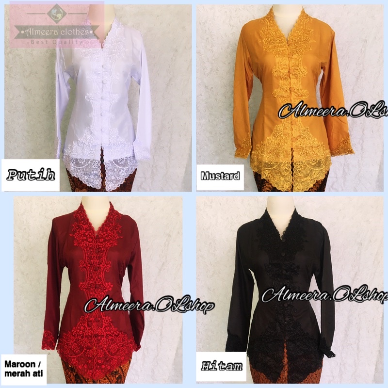 kebaya encim bordir warna senada kebaya kartini ukuran  jumbo 4L 5L 6L 7L LD 130 cm