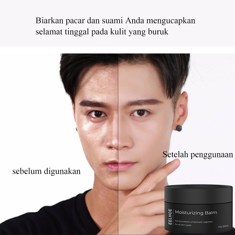 pemutih wajah pria 50ml pelembab wajah pria Perawatan Wajah yang Meminimalkan Pori-pori Emolien Repair / Moisturize / 100% Ori