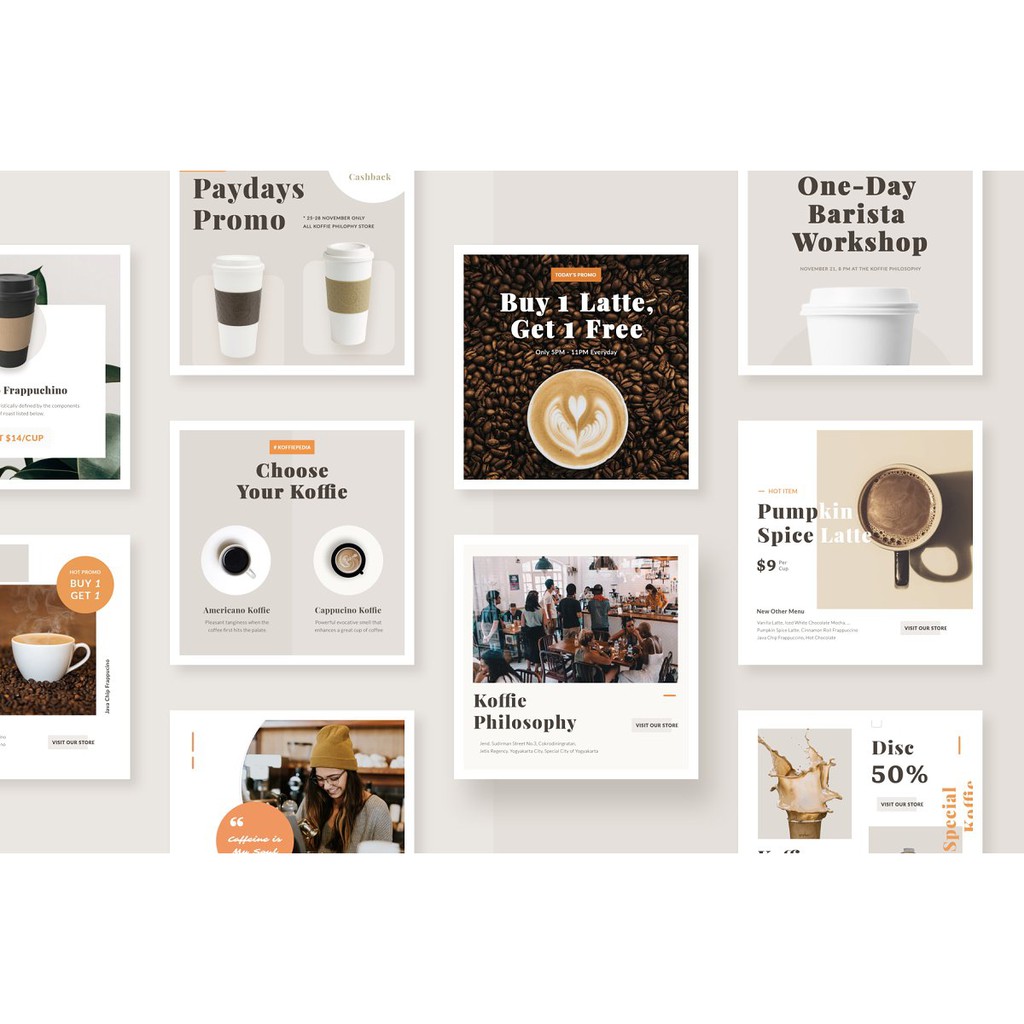 Instagram Templates Koffie - Photoshop