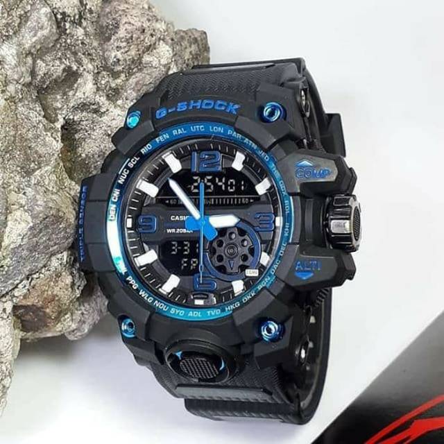 Jam Tangan Sport Casio Gshock GG1000 Water Resist Renang - Hitam lis Biru