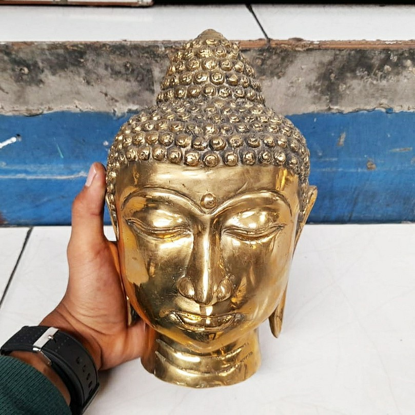 Koleksi Patung Kepala Buda Buddha Kuningan Antik Klasik
