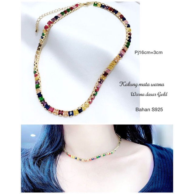 Kalung Premium lapis Silver925 perak mata kilau model rantai Kalung Premium Quality Tidak Karatan Anti Alergi Ks8