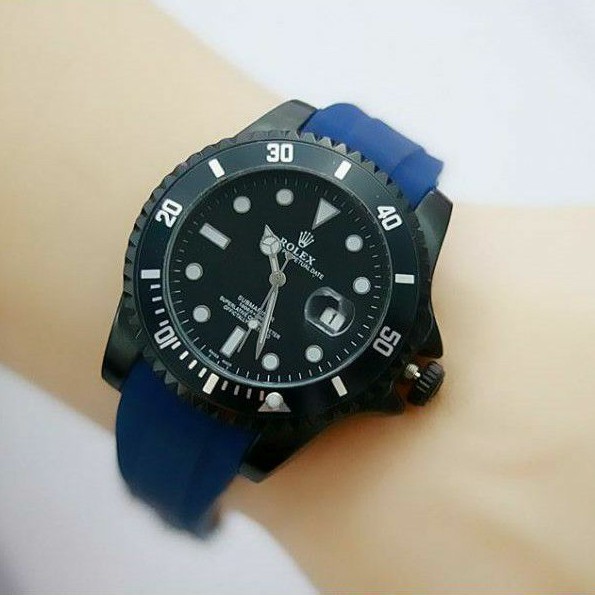 Jam Tangan Pria Rolex Submariner Tali Rubber Warna Pilihan - Rolex Submariner Super Mewah - Terlaris