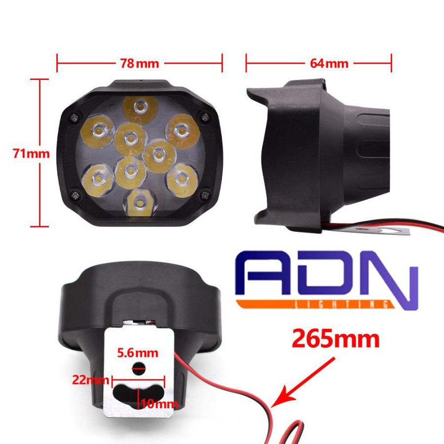 Lampu Tembak Sorot 9 Titik Laser Gun Superbright Motor Mobil ADN MURAH