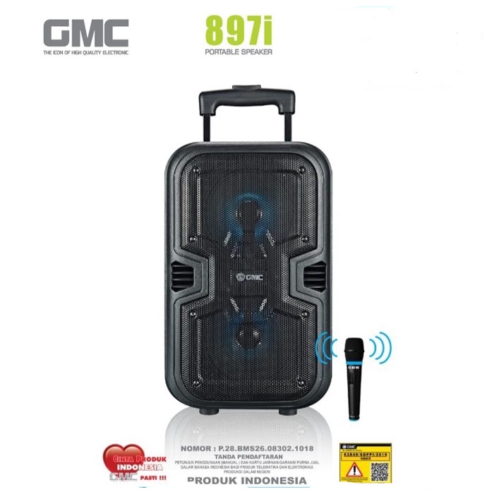Speaker Portable Multimedia GMC 897i With BLUETOOTH USB KARAOKE terbaru