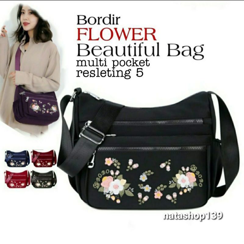 Super Sale 9.9 Fashion Flower Women Bags Tas Selempang Multi-pocket Tas Cantik Wanita Korean