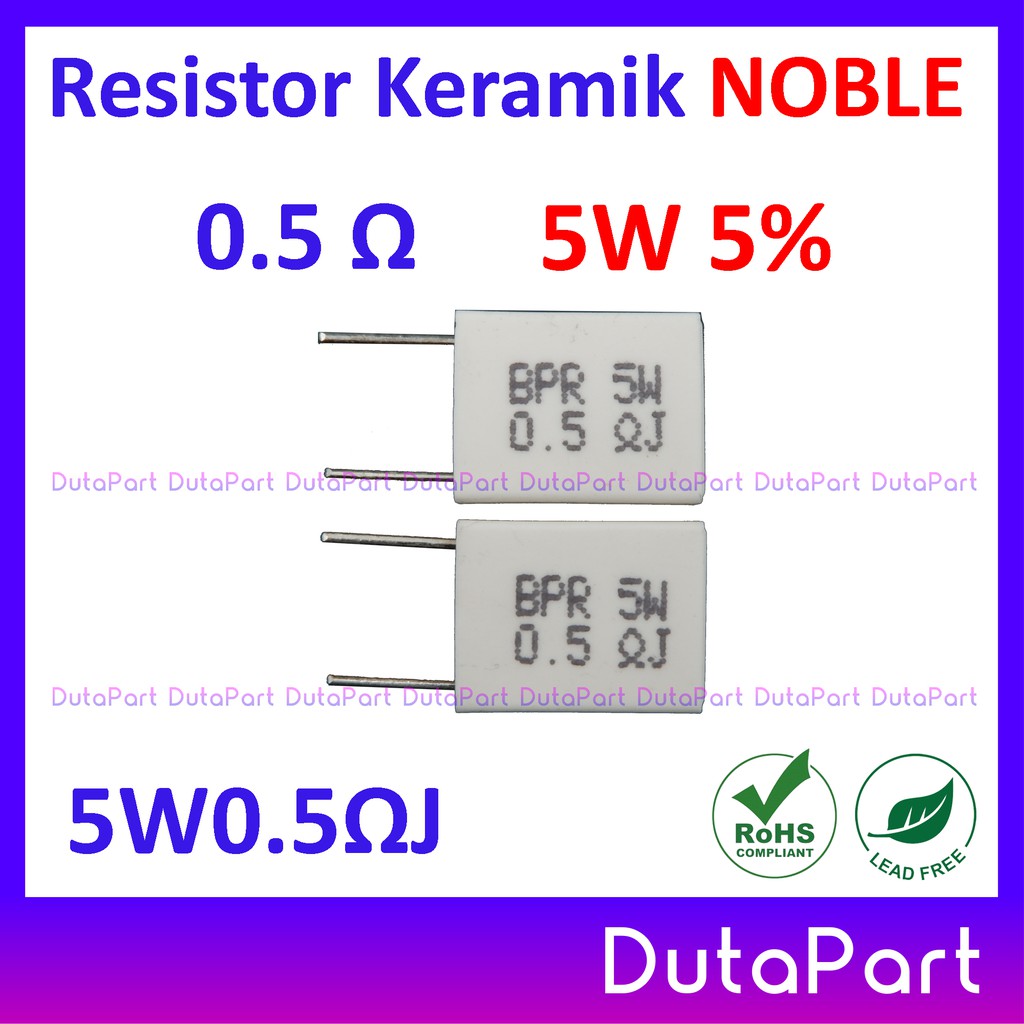 Resistor Keramik NOBLE NOBEL Vertikal 5W 5% Kapur 5Watt 5 Watt PILIH UKURAN