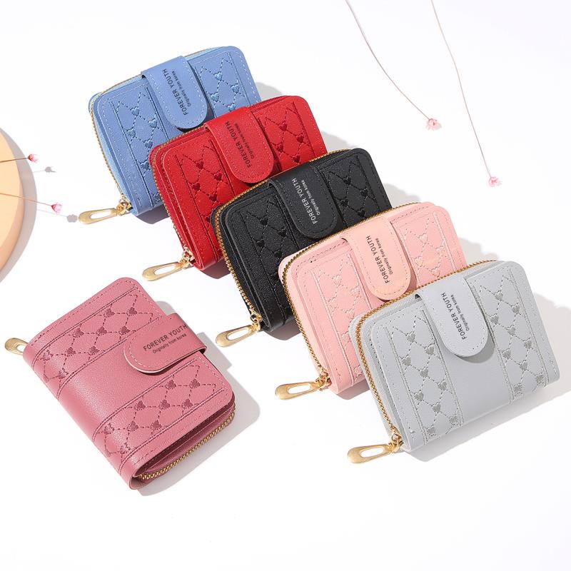 ♥TMALL88♥ Dompet Lipat Wanita Mini Fashion Korea motif love Dompet multifungsi wanita