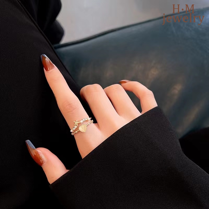 Cincin Silver S925 Bentuk Hati Dengan Mata Kucing