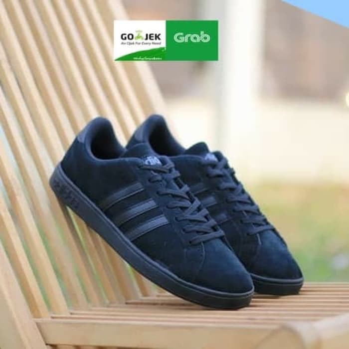 Sepatu Adidas Neo Baseline Fullblack Suede Original Sneakers Casual