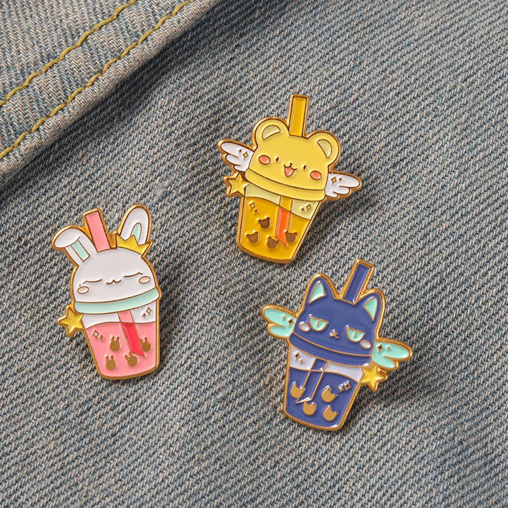 Mxbeauty Pin Kerah Pakaian Dekorasi Hadiah Jaket Pin Kucing Lucu Card Captor Sakura Badge Pin Anime Badge